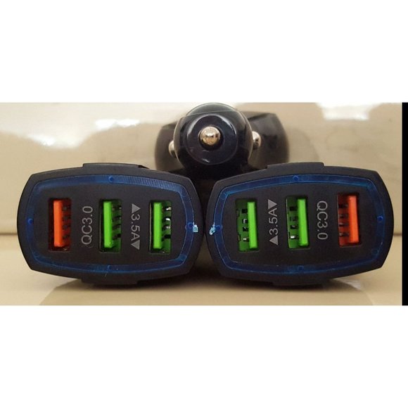 3Pack Triple Port Car Phone Charger QC QuickCharge for charging Multiple Devices - Picture 2 of 3